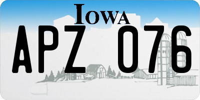 IA license plate APZ076