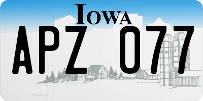 IA license plate APZ077