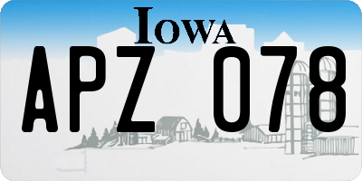 IA license plate APZ078