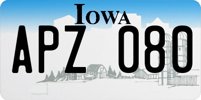 IA license plate APZ080