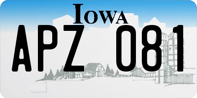 IA license plate APZ081