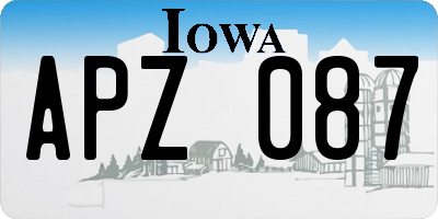 IA license plate APZ087