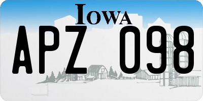 IA license plate APZ098