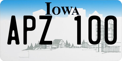 IA license plate APZ100