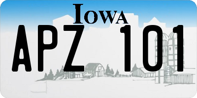 IA license plate APZ101