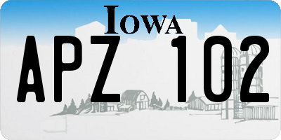 IA license plate APZ102