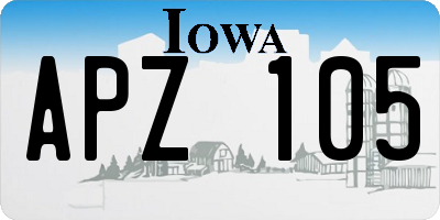 IA license plate APZ105