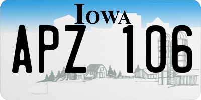 IA license plate APZ106