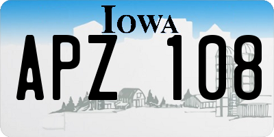 IA license plate APZ108