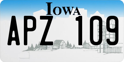 IA license plate APZ109