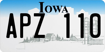 IA license plate APZ110