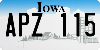 IA license plate APZ115