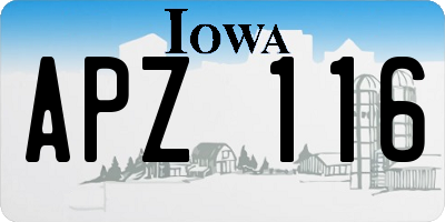 IA license plate APZ116