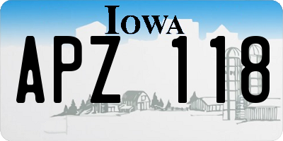 IA license plate APZ118