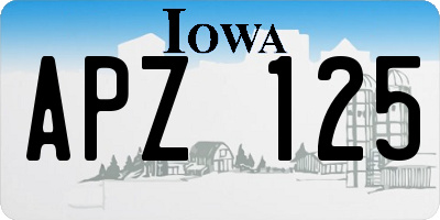 IA license plate APZ125