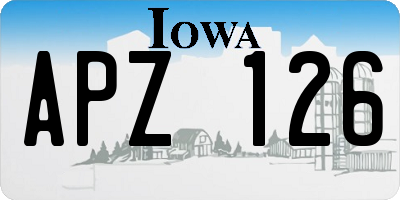 IA license plate APZ126