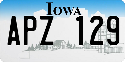 IA license plate APZ129