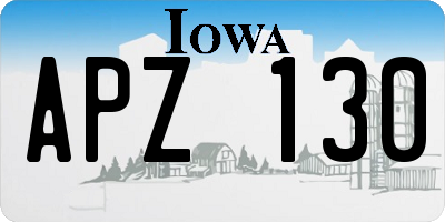 IA license plate APZ130