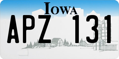 IA license plate APZ131