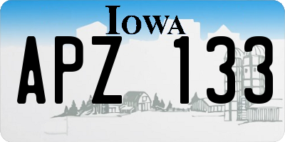 IA license plate APZ133