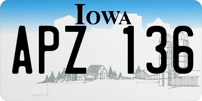 IA license plate APZ136