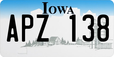 IA license plate APZ138