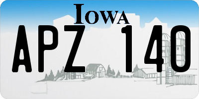 IA license plate APZ140