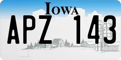 IA license plate APZ143