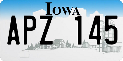 IA license plate APZ145