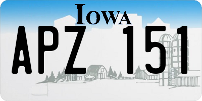 IA license plate APZ151