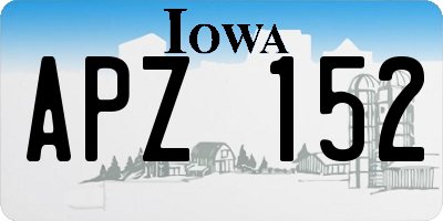 IA license plate APZ152