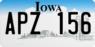 IA license plate APZ156