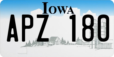 IA license plate APZ180