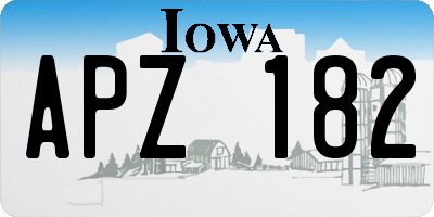 IA license plate APZ182