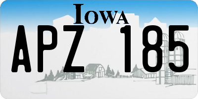 IA license plate APZ185