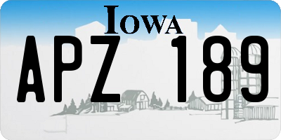 IA license plate APZ189