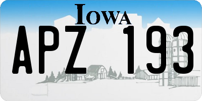 IA license plate APZ193