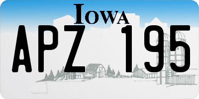 IA license plate APZ195