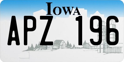 IA license plate APZ196