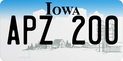 IA license plate APZ200