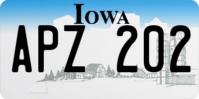 IA license plate APZ202