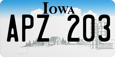 IA license plate APZ203