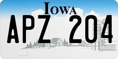 IA license plate APZ204