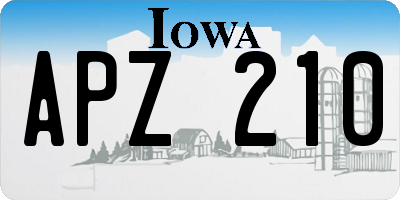 IA license plate APZ210
