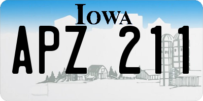 IA license plate APZ211