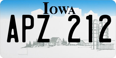 IA license plate APZ212