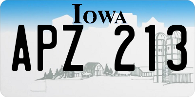 IA license plate APZ213