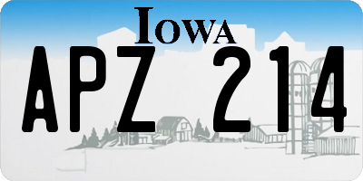 IA license plate APZ214