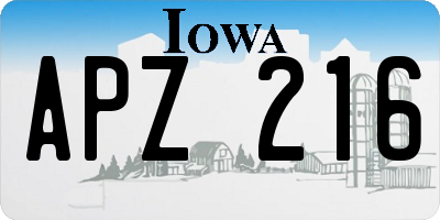 IA license plate APZ216