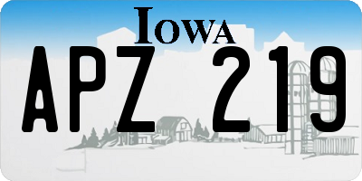 IA license plate APZ219